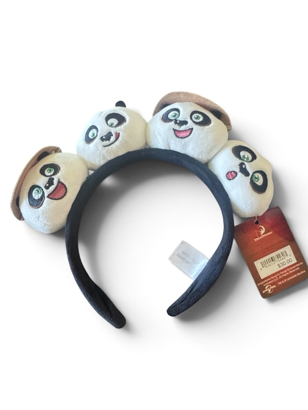 Plush Panda Headband for Kids — White and Black Cute Panda Faces